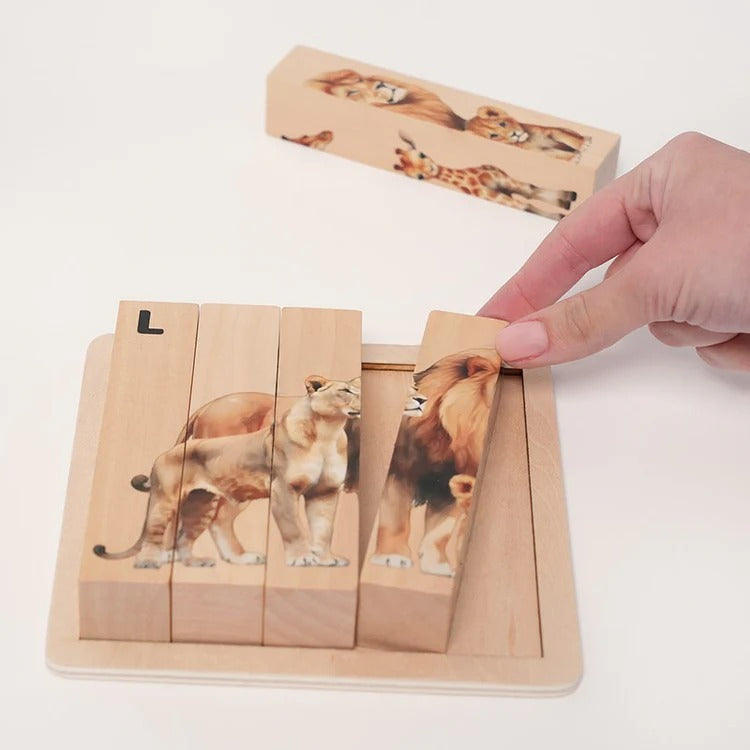 Set di Puzzle Animali in Legno Montessori Montessori & Giocattoli