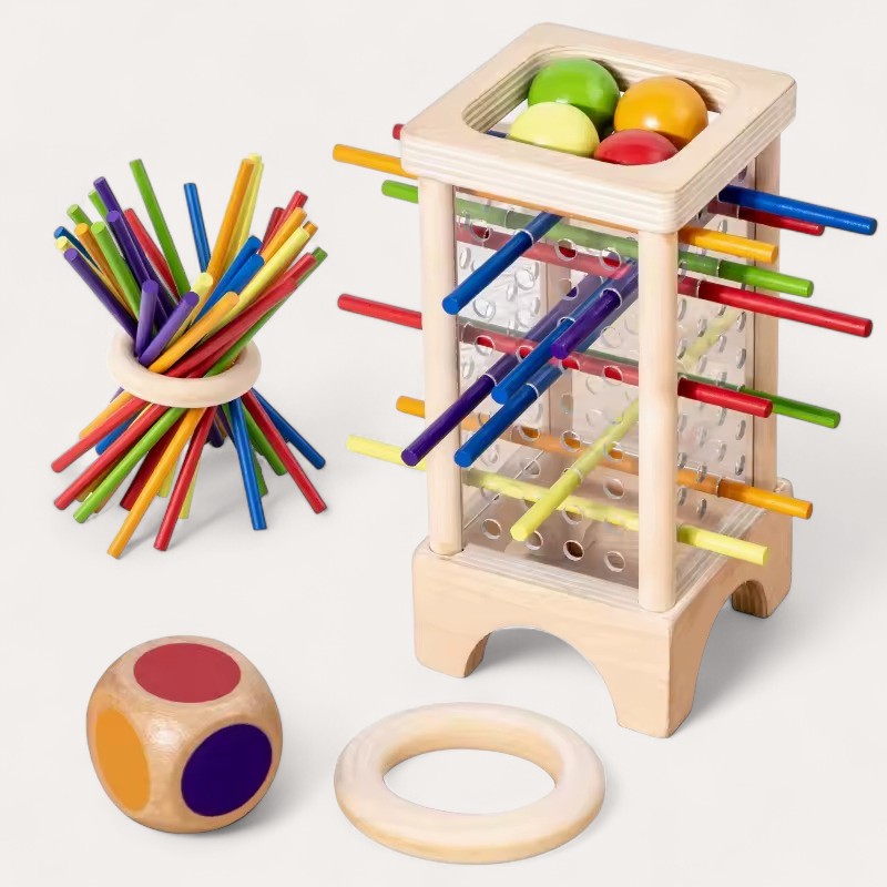 Torre con Perline e Aste Colorate Montessori Montessori & Giocattoli