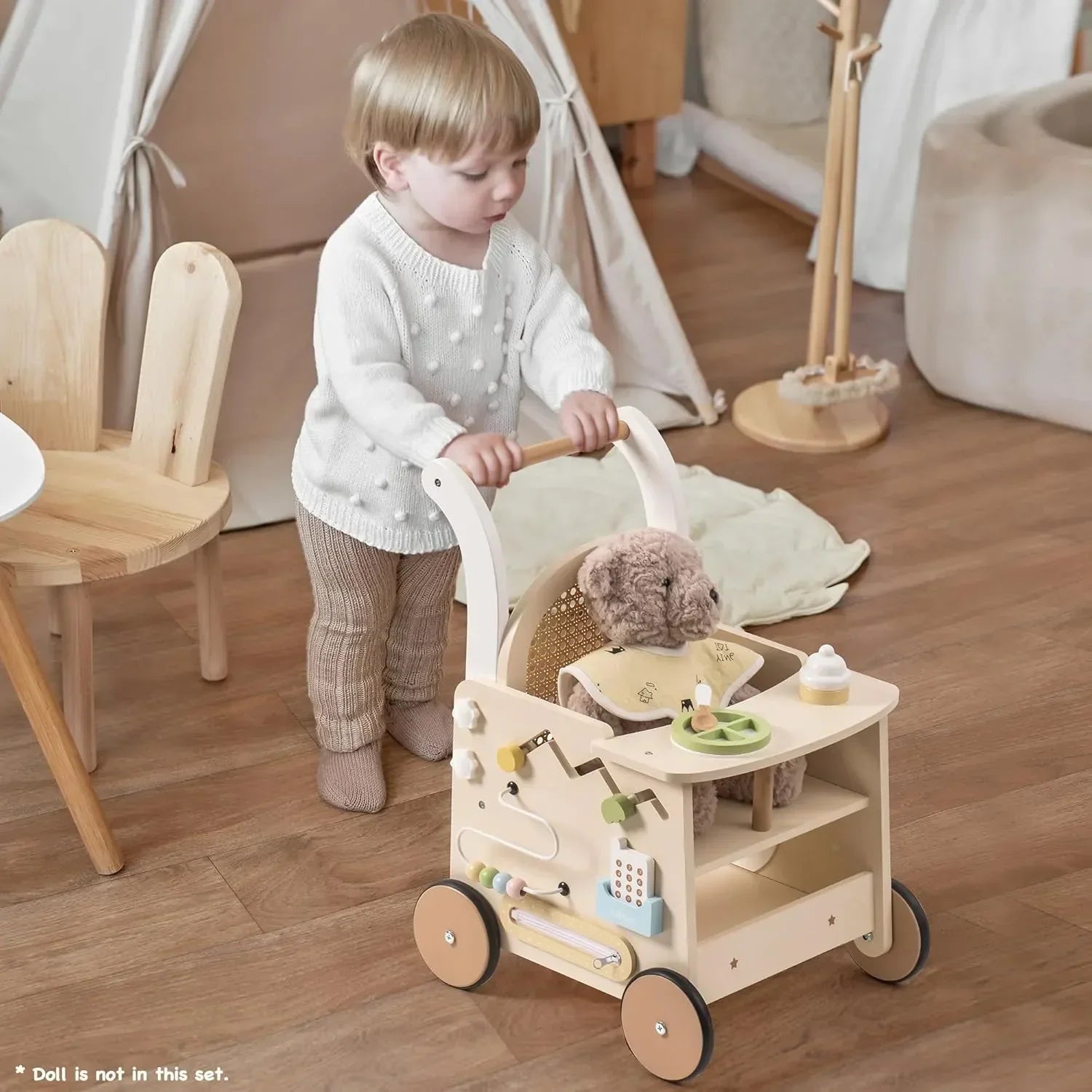 Wooden Baby Walker Push Toy Learning to Walk Montessori & Toys