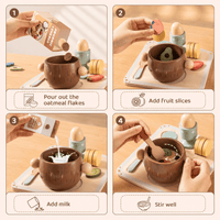 Wooden Breakfast Play Food Set Kids Toy Montessori & Toys