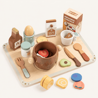 Wooden Breakfast Play Food Set Kids Toy Montessori & Toys