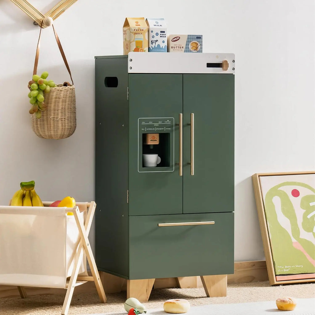 Wooden Toy Fridge Kids Play Kitchen Vintage Montessori & Toys