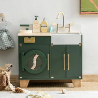 Wooden Toy Washer Dryer Kids Pretend Play Montessori & Toys