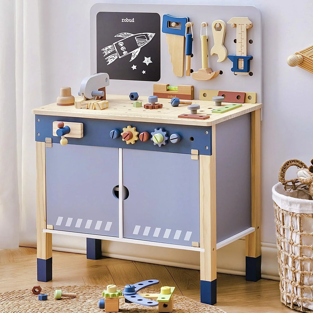 Wooden Toy Workbench Set for Kids Montessori & Toys
