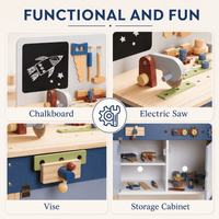 Wooden Toy Workbench Set for Kids Montessori & Toys