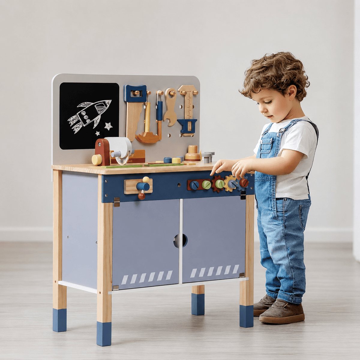 Wooden Toy Workbench Set for Kids Montessori & Toys