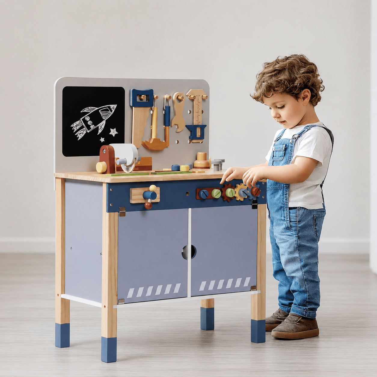 Wooden Toy Workbench Set for Kids Montessori & Toys